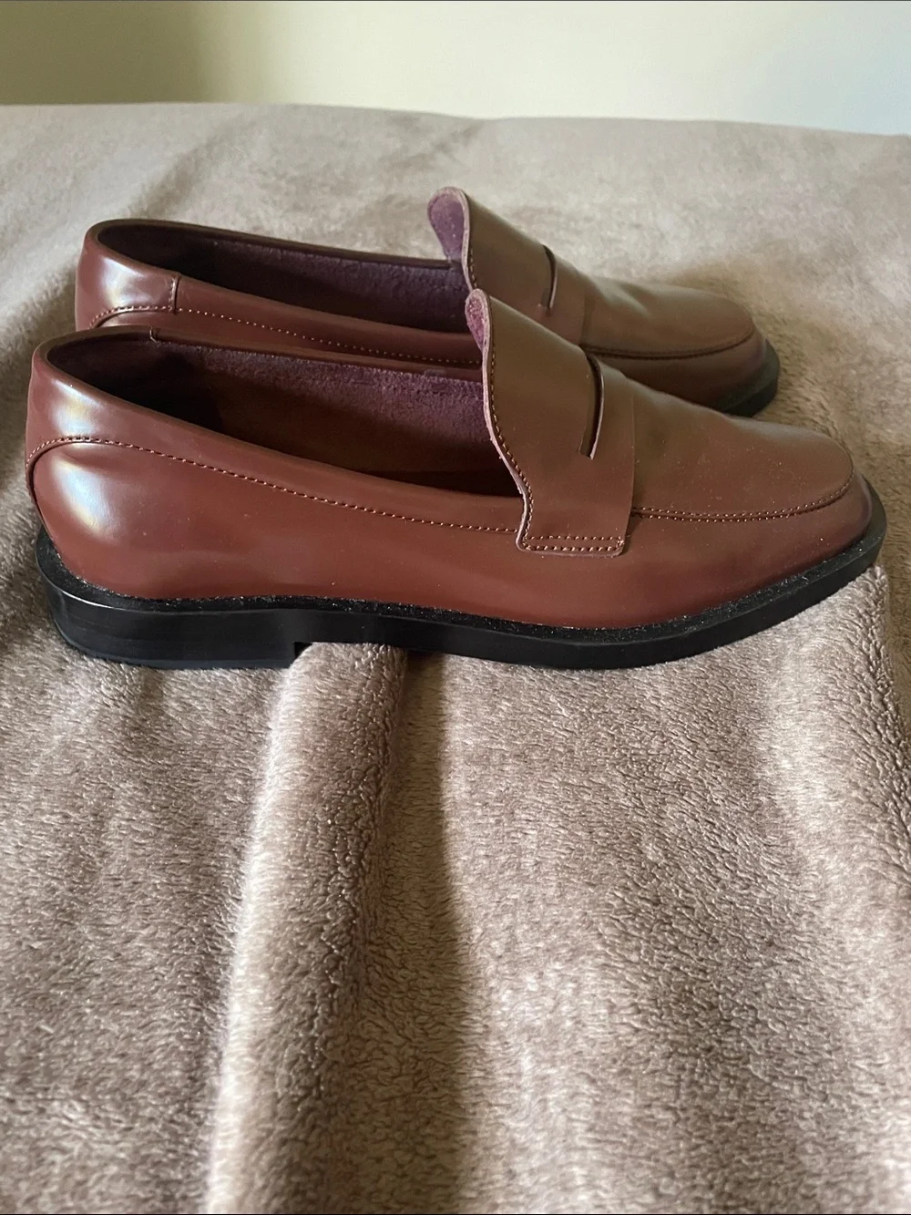 Everlane Chestnut Leather Penny Loafers - Picture 3 of 7